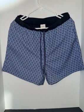 Calvin Klein Men’s Light Blue All-Over Logo Drawstring Shorts